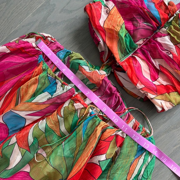 Ronny Kobo Natasha Floral Tropical Multicolor Cut Out Maxi Dress High Low - XS - Picture 8 of 10